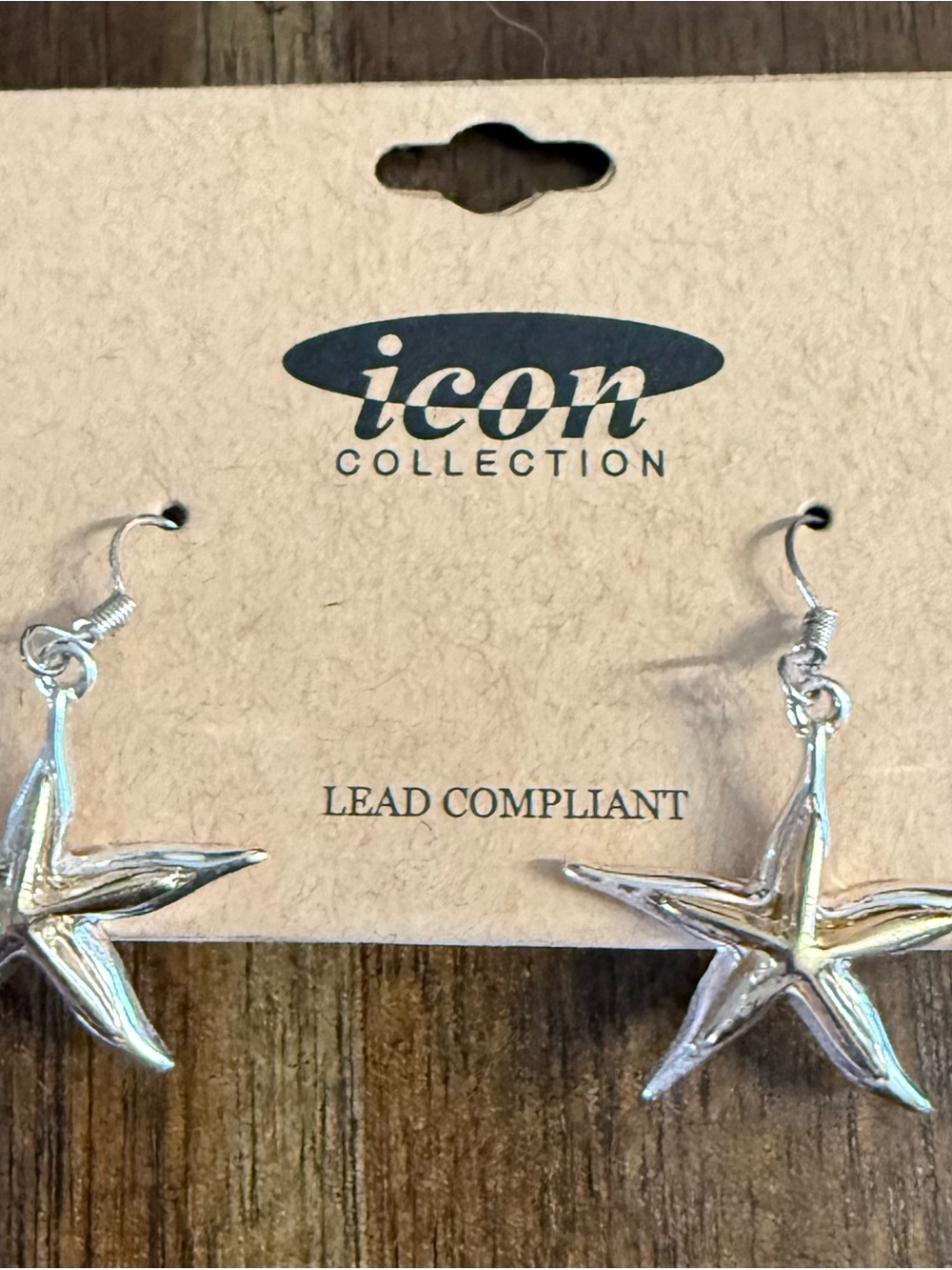 IC COLLECTION Silver Starfish Dangle Earrings